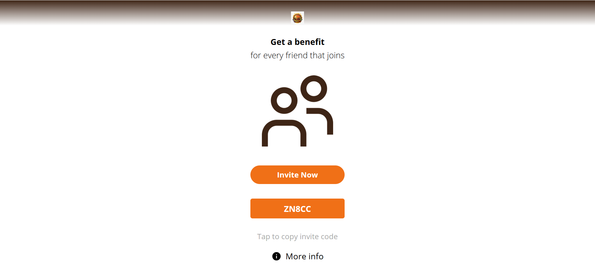 Web landing page showing invite code.png