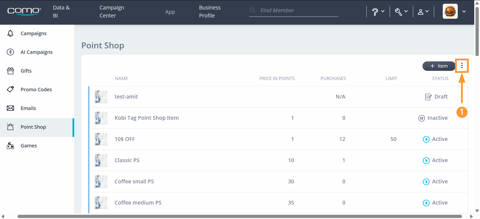 To view the Point Shop Analysis in the Hub.gif